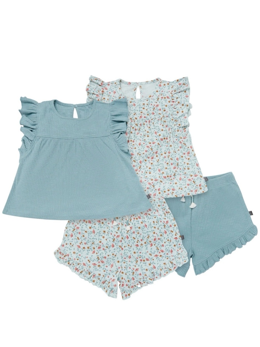 Gerber Light Blue Floral Mix-and-Match Pajama Set